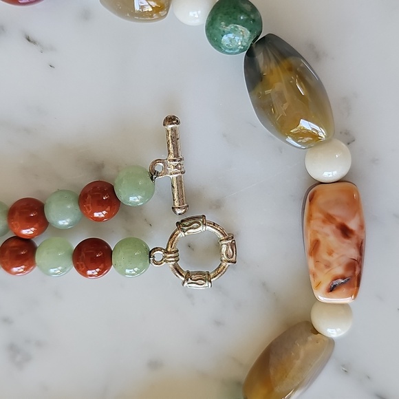 Vintage Semi-Precious Gemstone Beaded Necklace - Picture 2 of 11